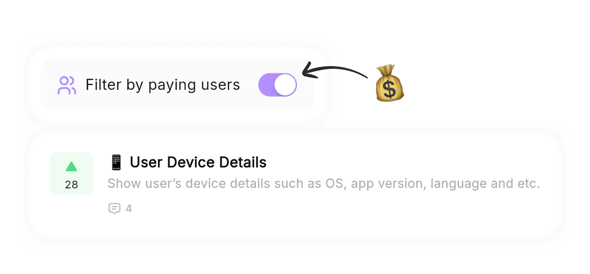 Paying users filter in UserOrient